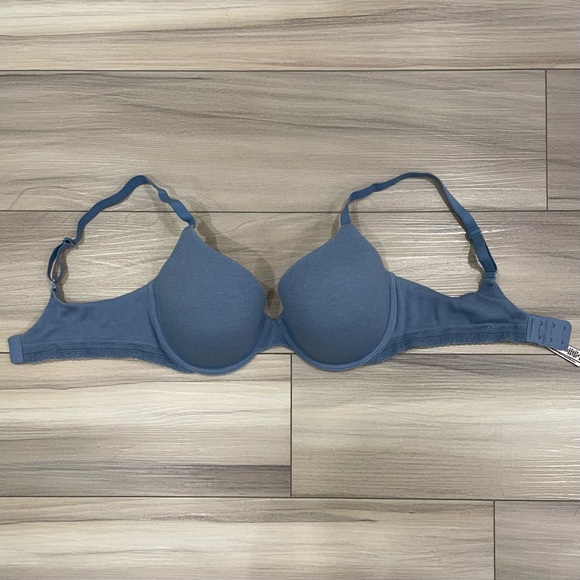 VICTORIA'S SECRET Blue T-Shirt Lightly Lined Cotton Demi Bra size 36D - Picture 4 of 12